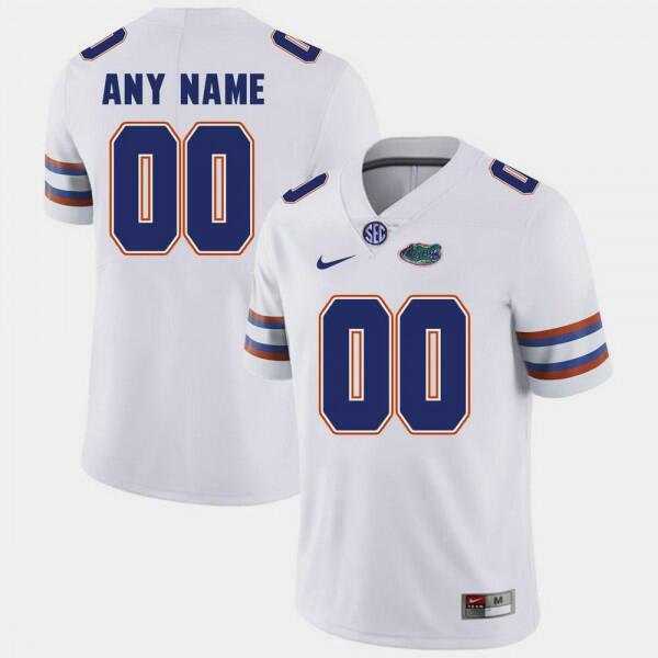 Mens Florida Gators Customized White Jersey